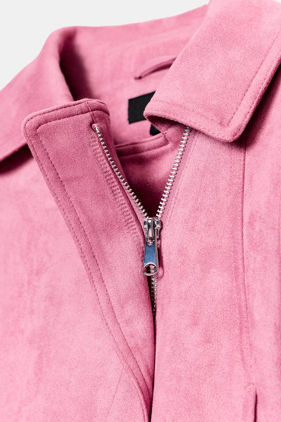 Blouson effet suédine avec ceinture