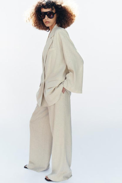 Pantalon droit en lin