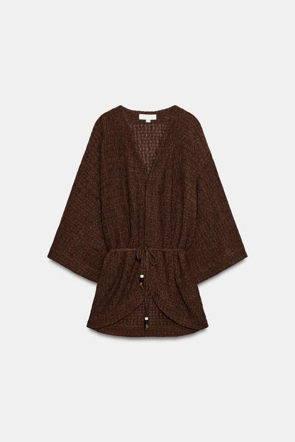 Veste avec ceinture effet froissé