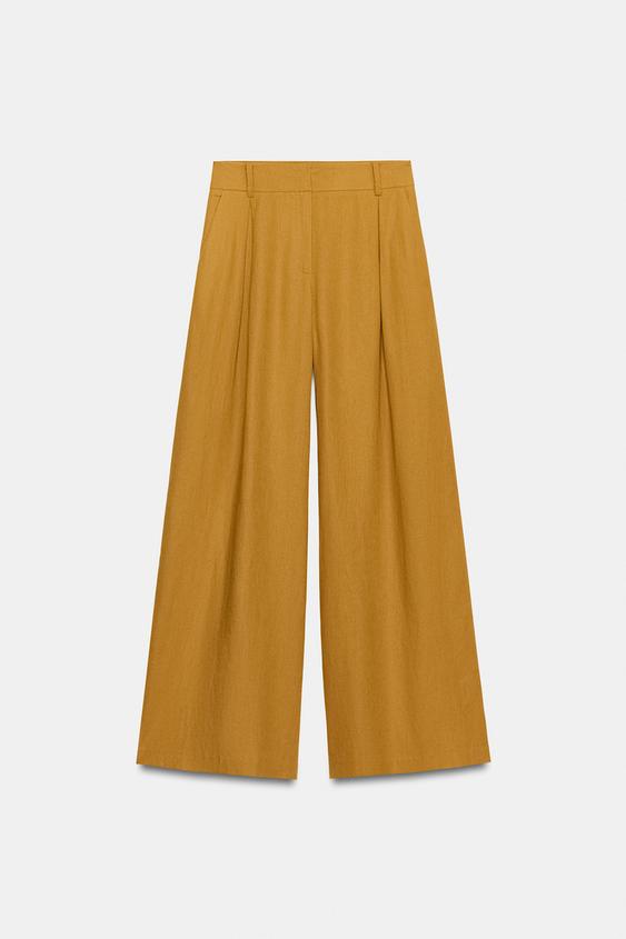 Pantalon large en lin