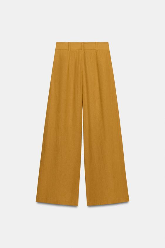 Pantalon large en lin