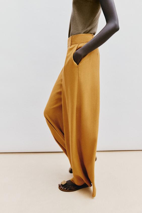 Pantalon large en lin