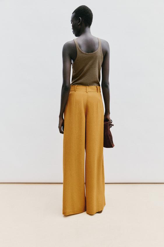Pantalon large en lin