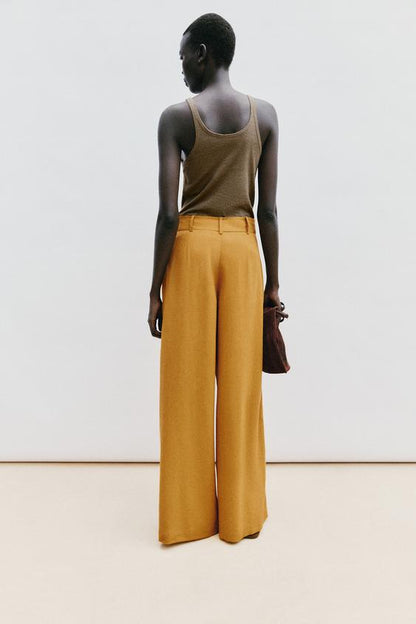 Pantalon large en lin