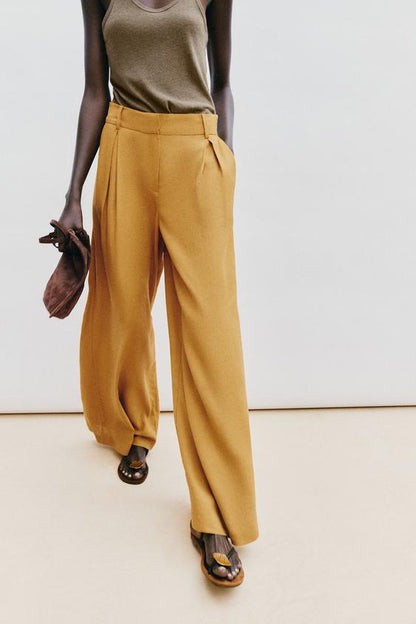 Pantalon large en lin