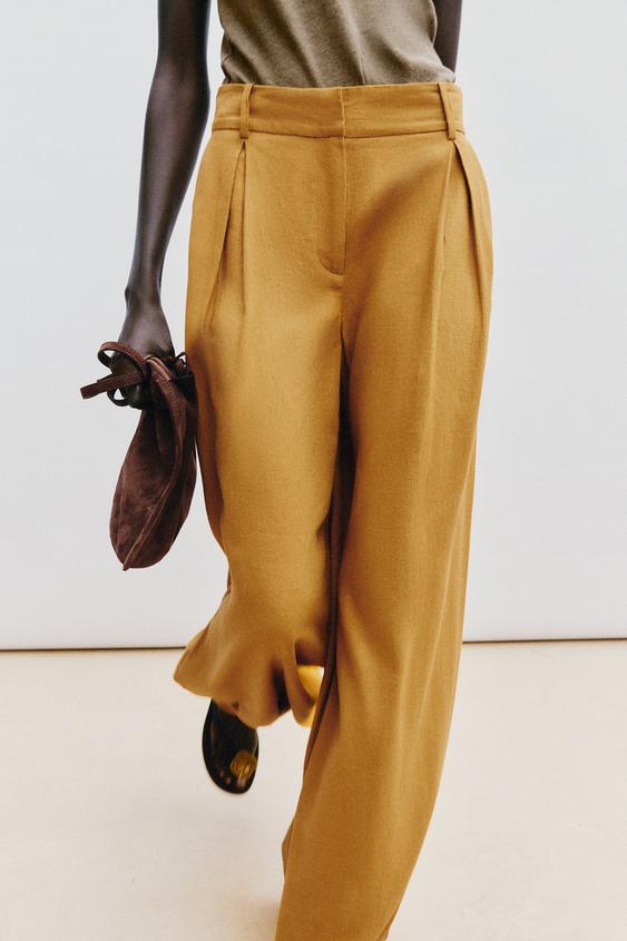 Pantalon large en lin