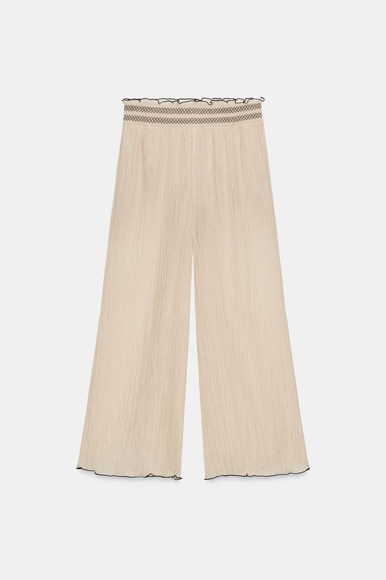 Pantalon-culotte à coutures contrastées