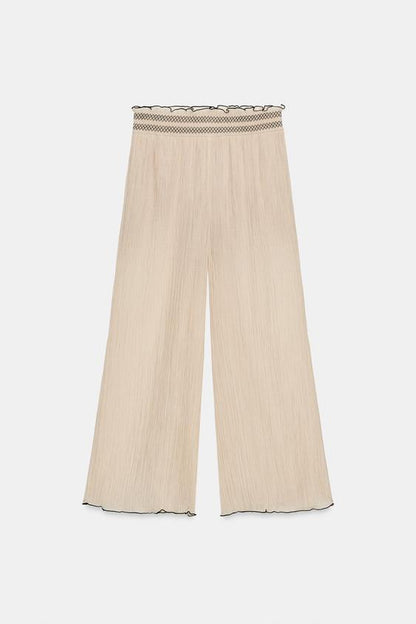 Pantalon-culotte à coutures contrastées