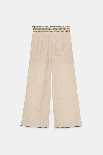 Pantalon-culotte à coutures contrastées
