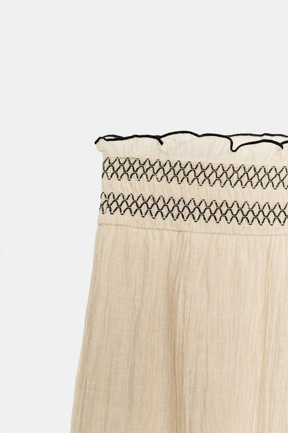Pantalon-culotte à coutures contrastées