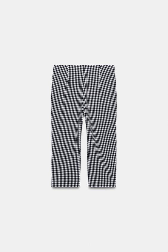 Pantalon capri à carreaux vichy
