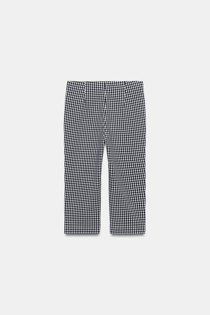 Pantalon capri à carreaux vichy