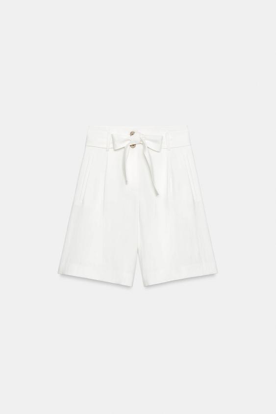 Bermuda avec ceinture à lien noué