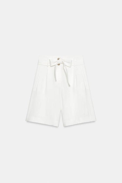 Bermuda avec ceinture à lien noué