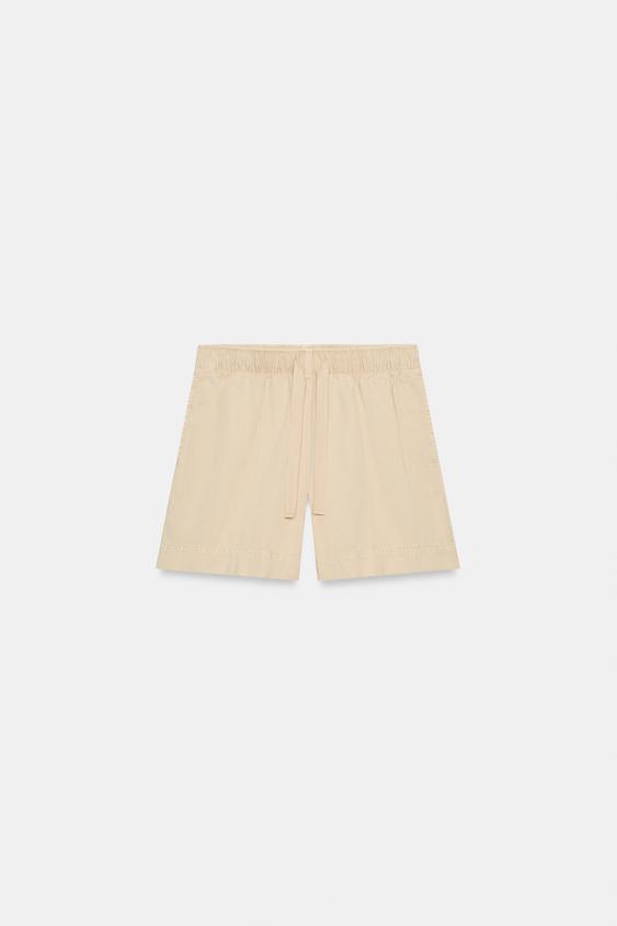 Bermuda 100 % coton à taille élastique