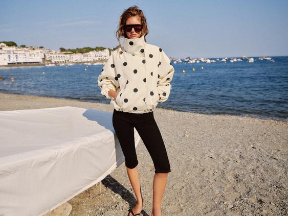 Blouson bomber à pois