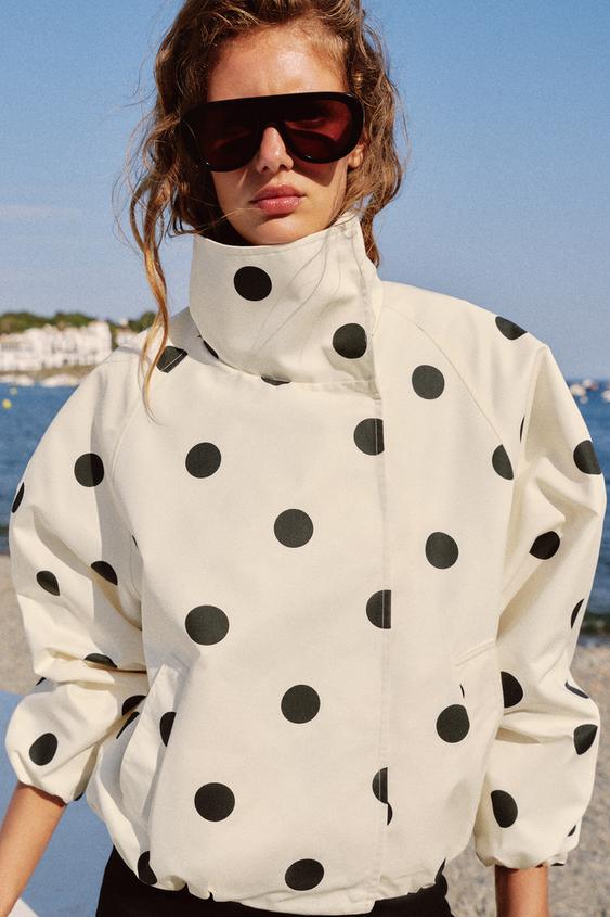 Blouson bomber à pois