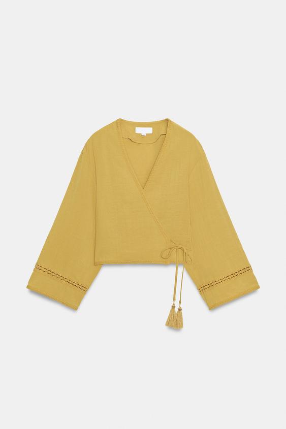 Veste croisée à entre-deux