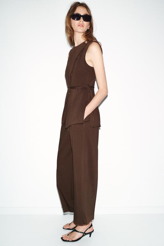 Pantalon droit taille haute