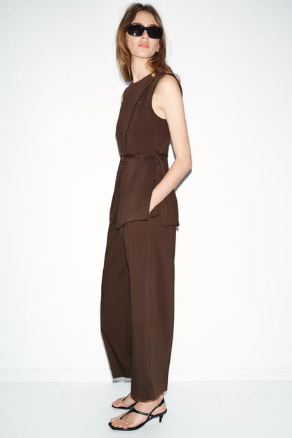 Pantalon droit taille haute