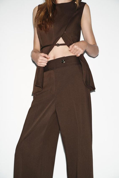 Pantalon droit taille haute
