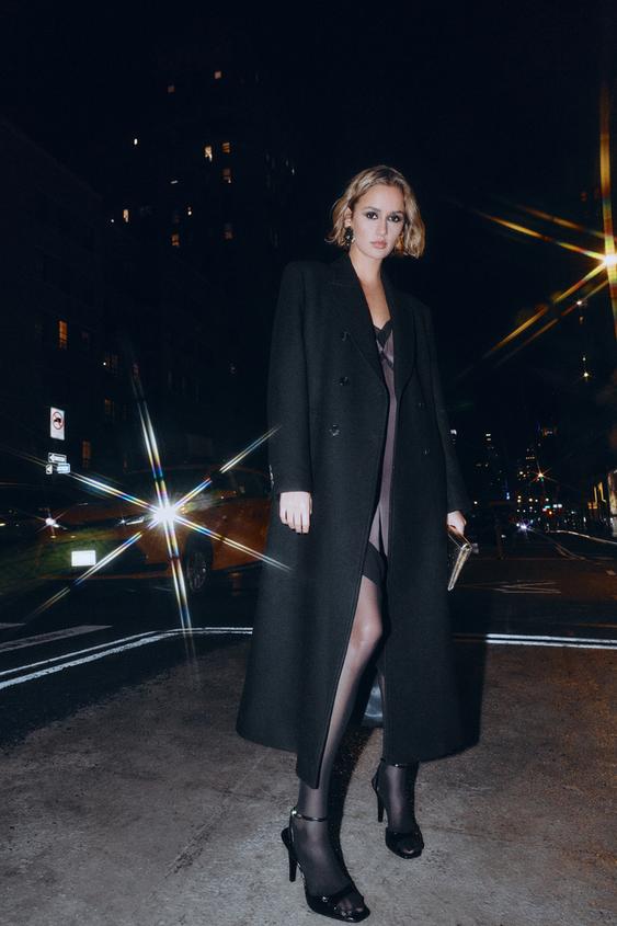 Manteau long croisé