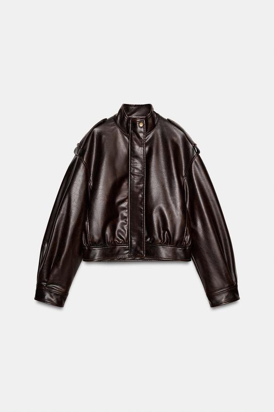 Blouson effet cuir à passants