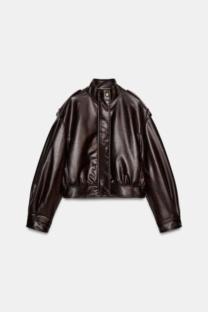 Blouson effet cuir à passants
