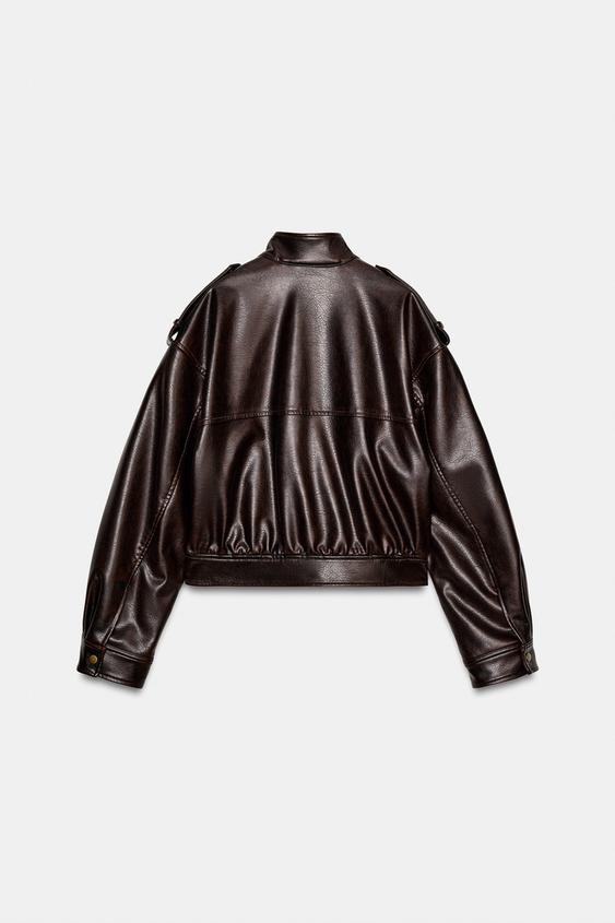 Blouson effet cuir à passants