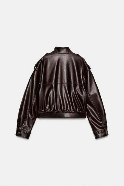 Blouson effet cuir à passants