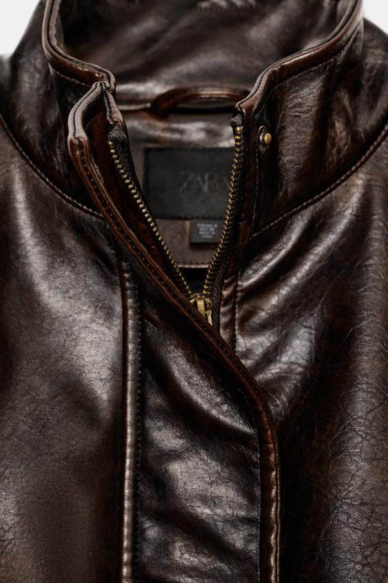 Blouson effet cuir à passants
