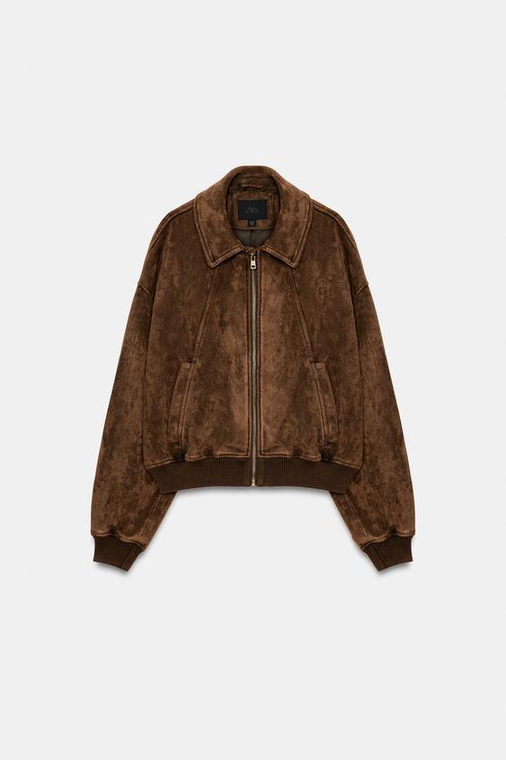 Blouson effet suédine