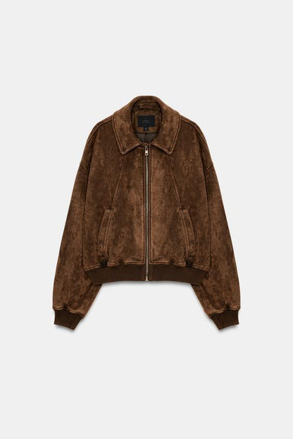 Blouson effet suédine