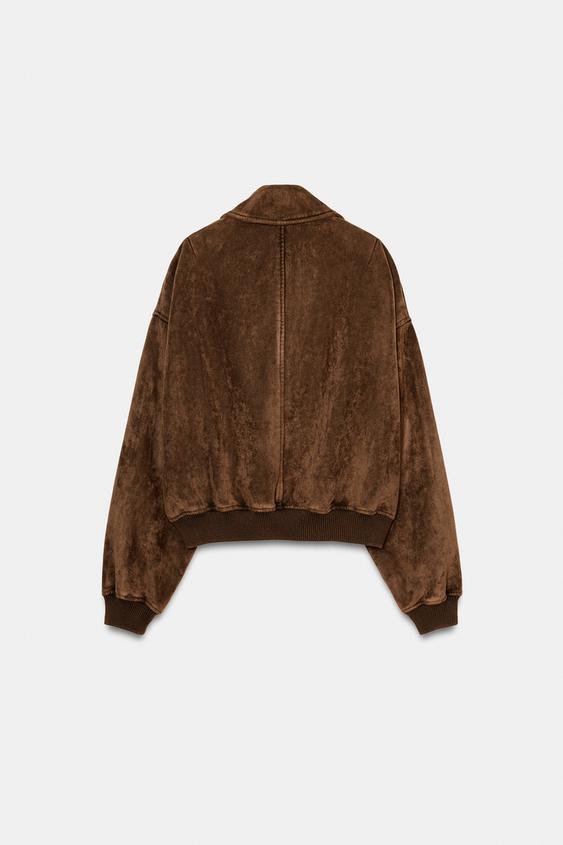 Blouson effet suédine