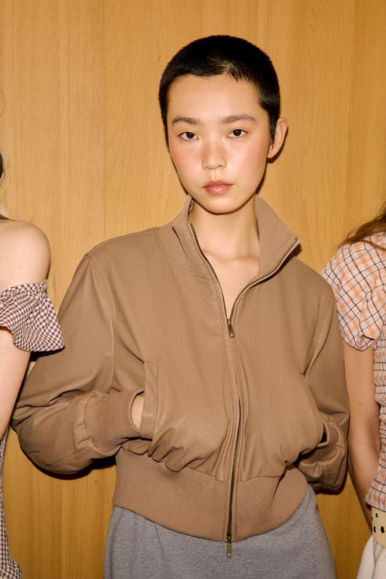 Veste bomber effet cuir