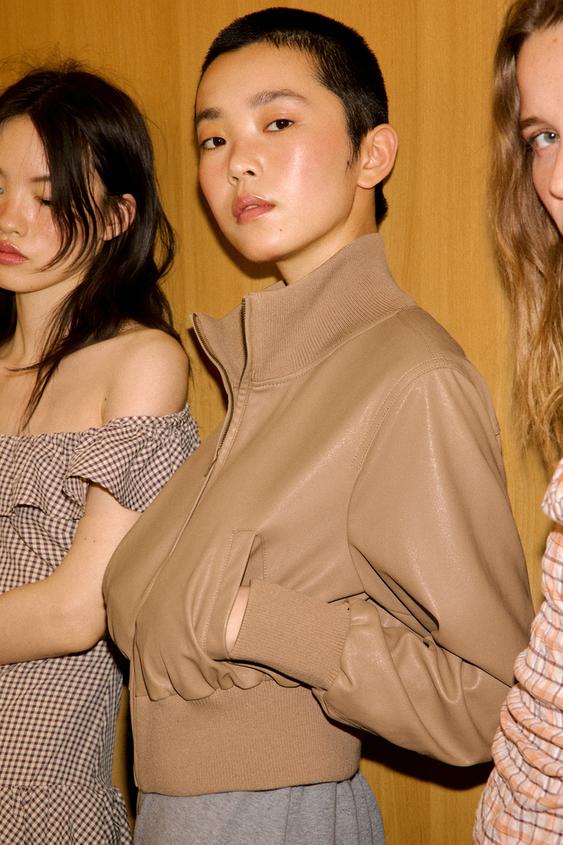 Veste bomber effet cuir