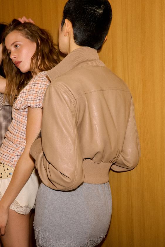 Veste bomber effet cuir