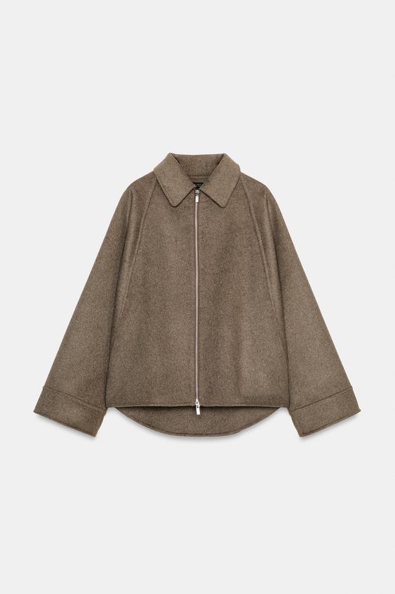 Veste en laine à fermeture zippée ZW Collection