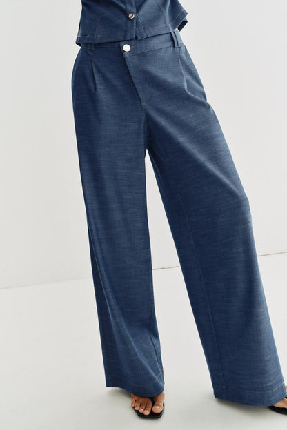 Pantalon large à taille croisée