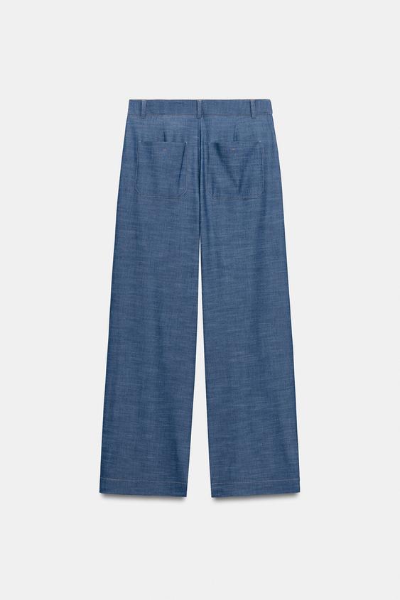 Pantalon large à taille croisée