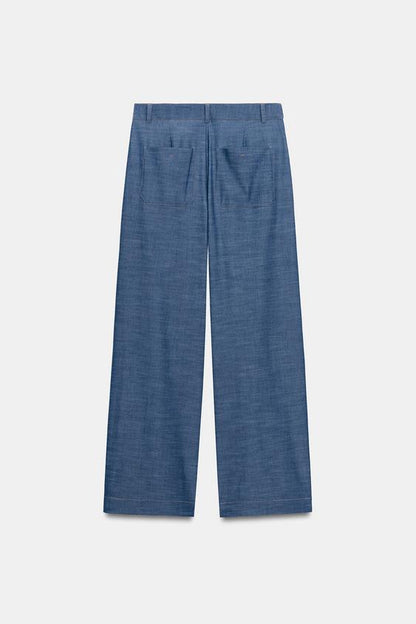 Pantalon large à taille croisée