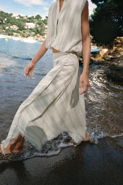 Jupe midi asymétrique
