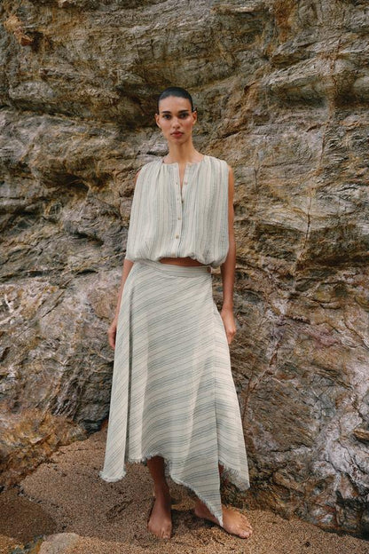 Jupe midi asymétrique