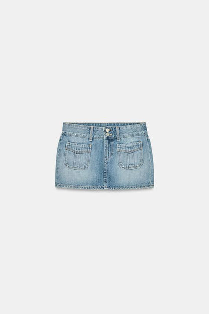 Jupe mini en denim TRF