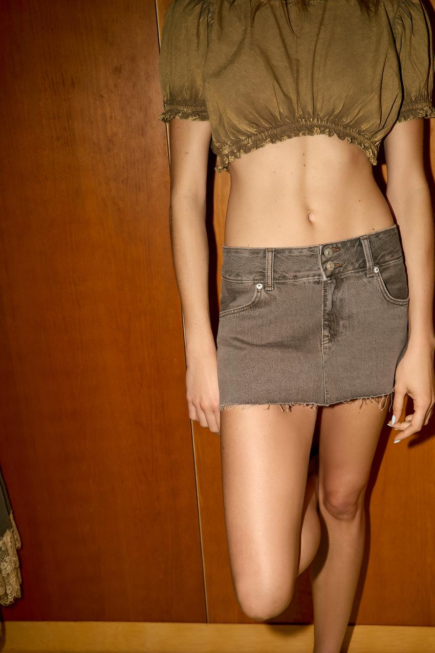 Jupe mini en denim TRF color