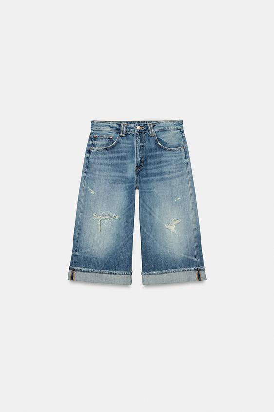 Jorts en denim TRF, taille mi-haute