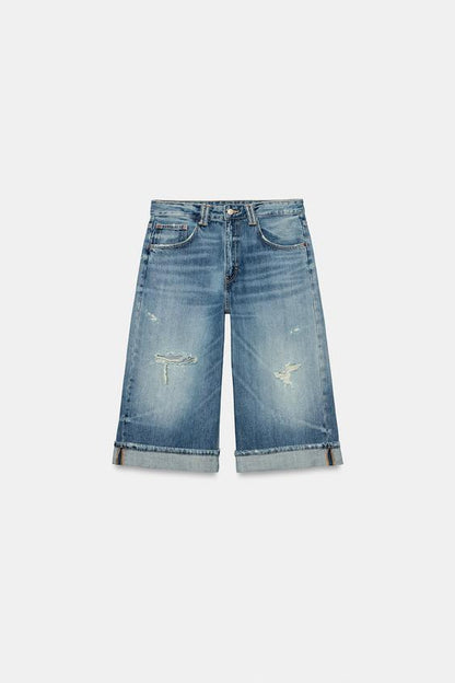 Jorts en denim TRF, taille mi-haute