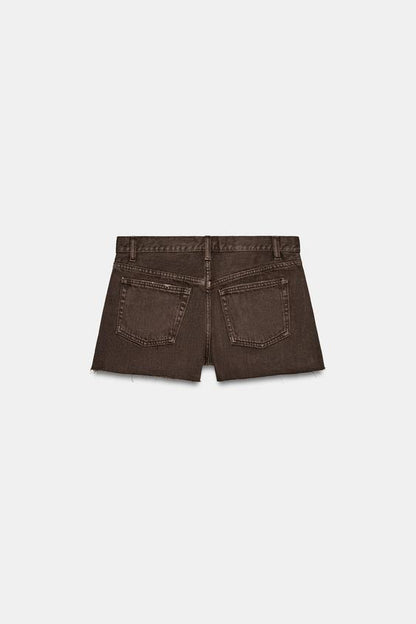 Short en denim TRF coloré, taille mi-haute