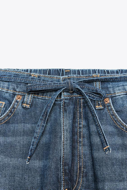 Jean en denim TRF coupe décontractée taille mi-haute