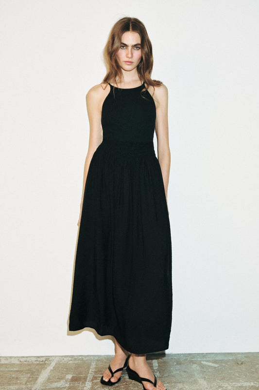Robe contrastée à bretelles